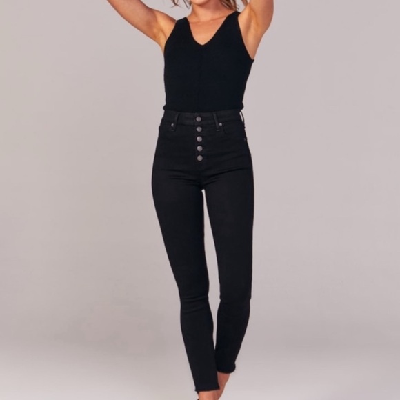 Abercrombie & Fitch Denim - Abercrombie Curve Love Button Fly Skinny High Rise Jean 25/0L